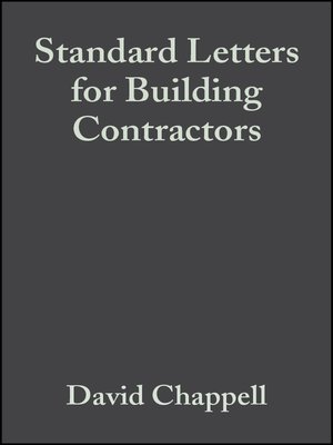 cover image of Standard Letters for Building Contractors